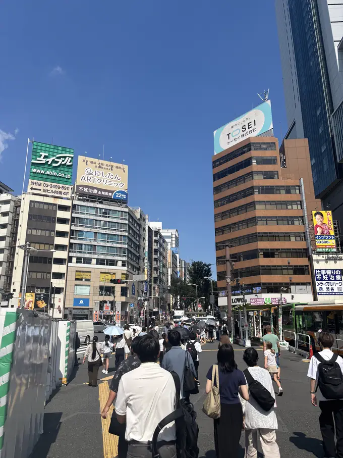 Crossing the main road toward Miyamasuzaka
